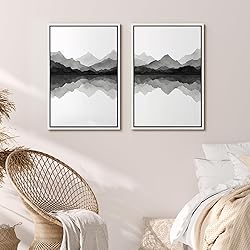 MUDECOR Framed Canvas Print Wall Art Set Black and