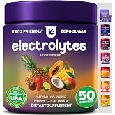 Keppi Sugar Free Electrolytes Powder &ndash; Naturally Sweetened Zero Sugar Tropical Punch 12.5oz &ndash; Clean Hydration Drink with High Potassium, Magnesium, Trace Minerals &ndash; No Calorie Daily Electrolyte Powder