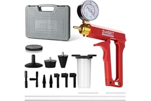 SMART JERRY - Brake Bleeder Kit with Hand Vacuum Pump | 17 Pcs Motorcycle Brake Fluid Bleeder Kit | Vacuum Brake Bleeder Tool with Pressure Gauge & Storage Case