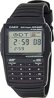 casio men's silver tone 25 memory calculator databank watch