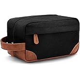 Vorspack Toiletry Bag Hanging Dopp Kit for Men Water Resistant Canvas Shaving Bag with Large Capacity for Travel- Black