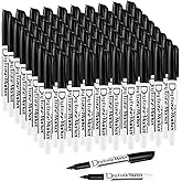Volcanics Black Dry Erase Markers Low Odor Fine Whiteboard Markers Thin Box of 80