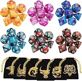 QMay DND Dice 7-Die Set Polyhedral with 2 D10 and Pouches 70 Pieces view 8