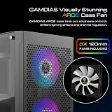 GAMDIAS TALOS E3 MESH ATX Mid-Tower Gaming Case Tempered Glass 3x 120mm ARGB view 2