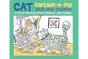 Cat Cartoon-A-Day by Jonny Hawkins 2026 Box Calendar