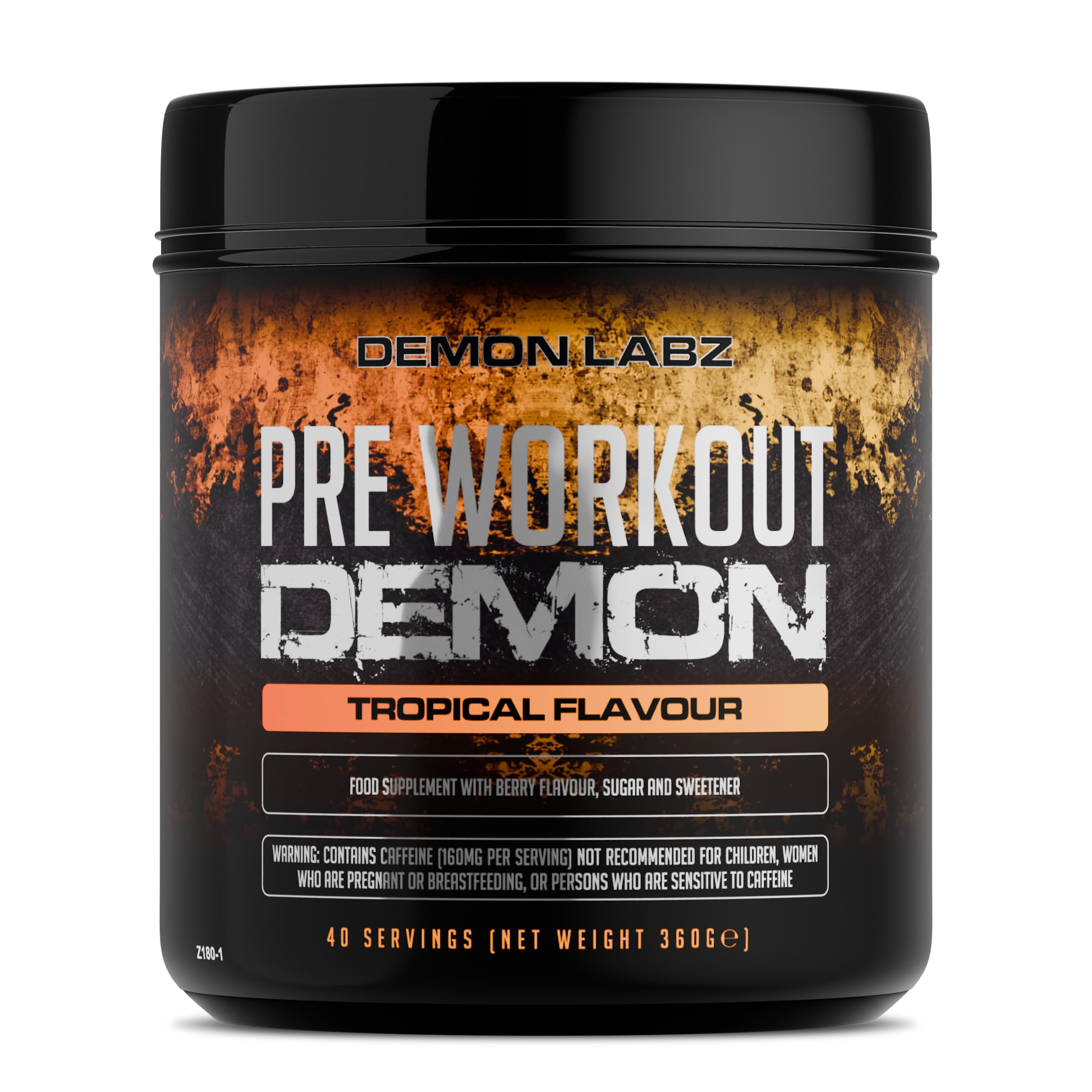 Pre Workout Demon - Advanced Pre-Workout Energy Powder with Creatine, Caffeine, Beta-Alanine & Glutamine, Berry Blast, 360g - 40 Servings