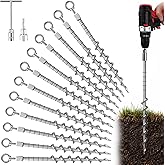 Demreal 12 Pcs 12" Heavy Duty Aluminum Ground Anchors Screw in Tent Stakes | 8mm Adapter &amp; Loops Included, Drill-Ready &amp; Removable, Heavy Duty for Tents, Tarps, Canopies &amp; Swing Sets, Strong Grip