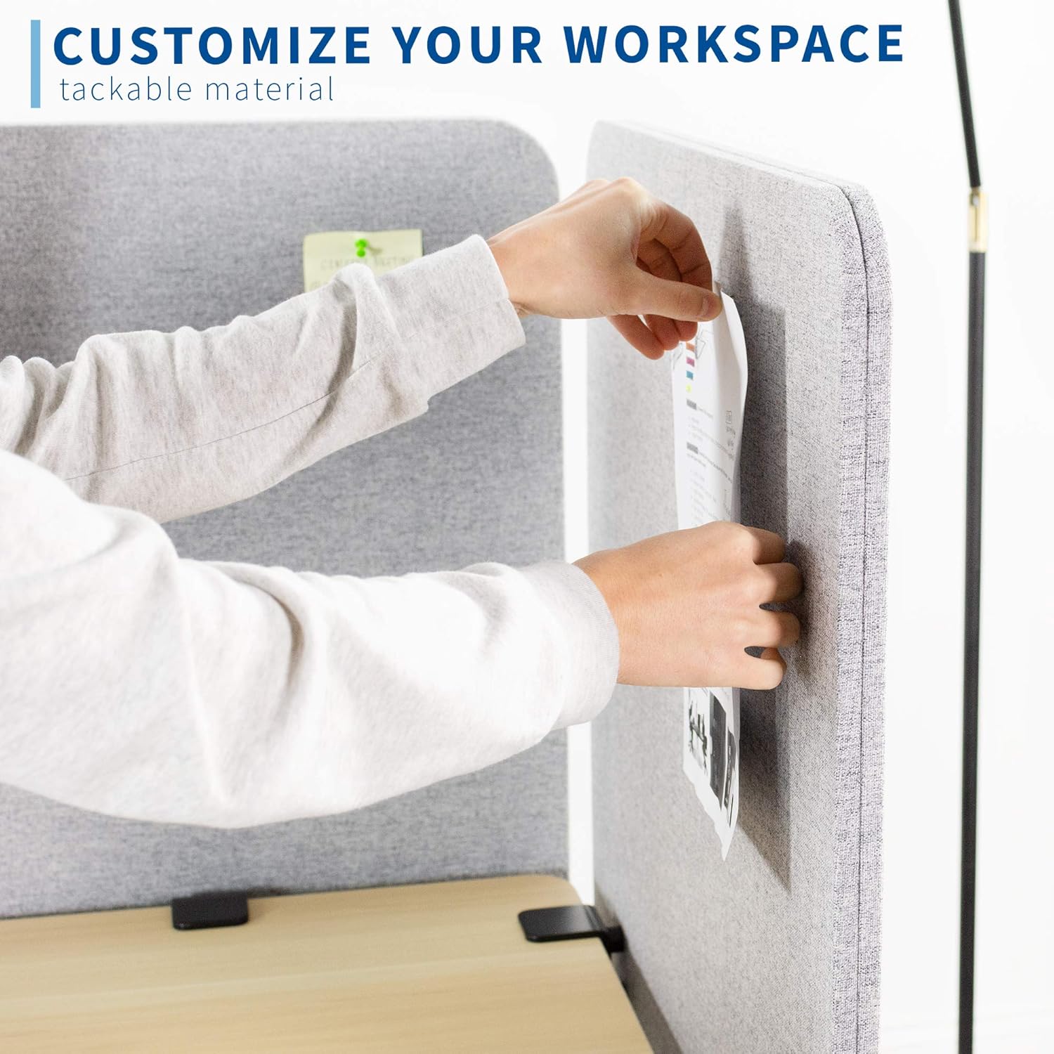 VIVO Gray Clamp-on 24 x 24 inch Privacy Panel, Sound Absorbing Cubicle Desk Divider, Acoustic Partition, PP-1-V024G: Computers & Accessories