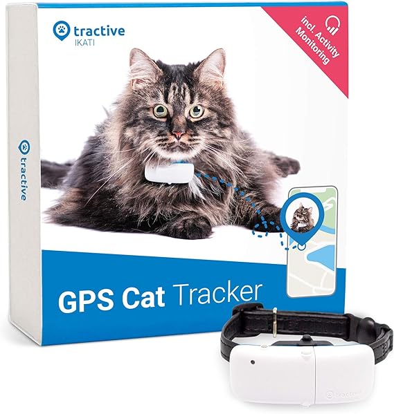 Tractive GPS collar for Cats, Tracker with unlimited Range, Activity