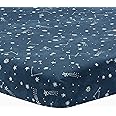 Lambs & Ivy Sky Rocket Blue Stars/Galaxy/Space 100% Cotton Fitted Crib Sheet