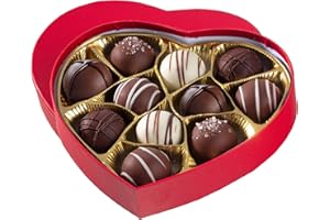 PREMIUM CHOCOLATIERS Vegan, Gluten Free: Chocolate Truffle Heart Box (11 Pieces) | Allergy Friendly Valentine's Day Chocolate Candy | Dairy Free, Nut Free, Peanut Free, Soy Free | No Whey Foods