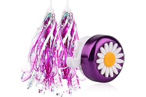 U-LIAN Kids Streamers and Bike Bell for Girls-1 Pack Flower Bicycle Bell with 2 Pack Handlebar Streamers Scooter Tassels for Children's Bike Accessories