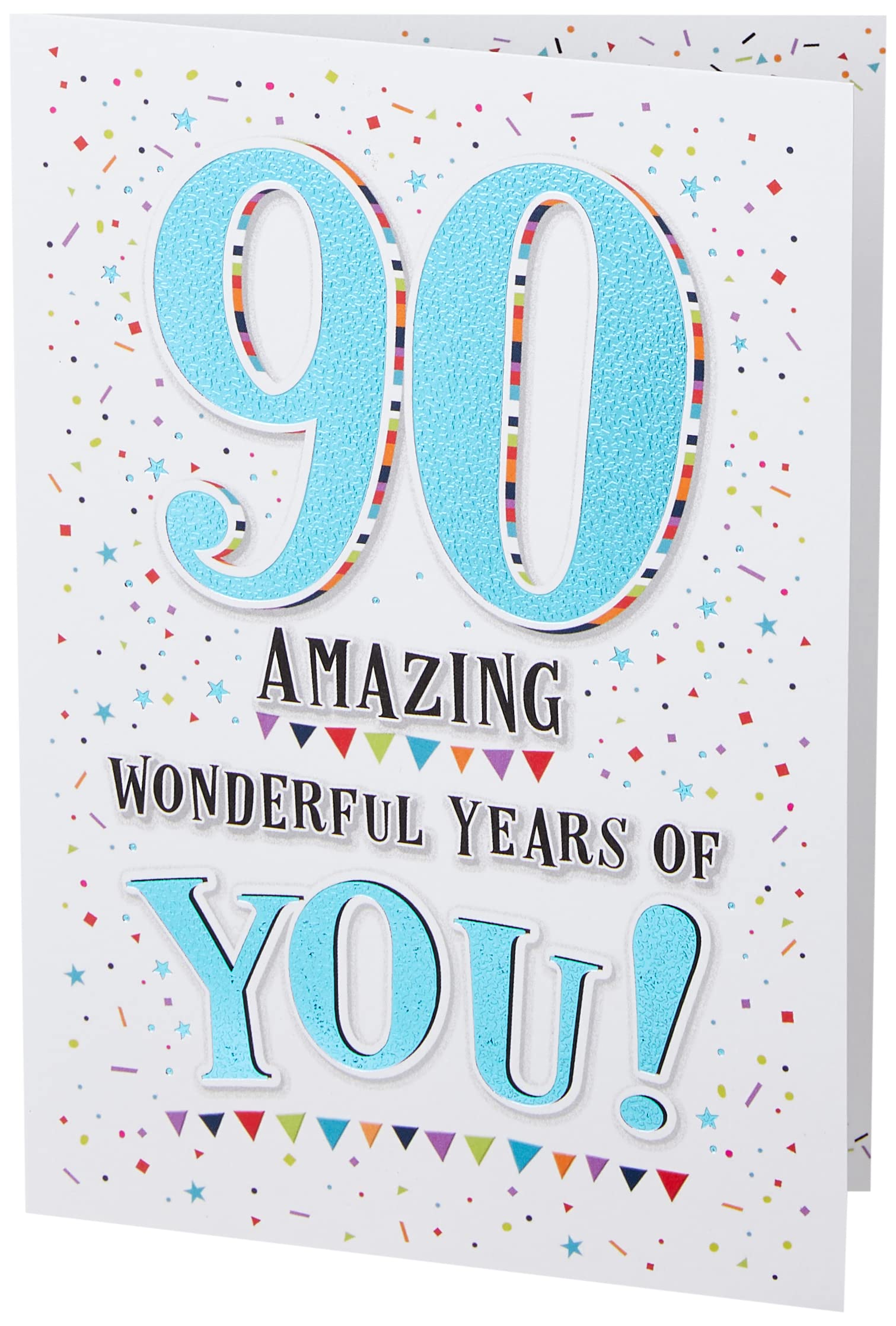 Piccadilly Greetings Modern Milestone Age Birthday Card 90th - 7 x 5 inches
