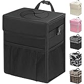 Capolo Car Trash Can with Lid, Leakproof Car Garbage Can Car Trash Bag | Waterproof, Trash Can for Car, 3 Mesh Pockets, Mini