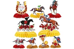 Wxiben Kentucky Racing Horse Derby Party Decorations - 9PCS Derby Run for the Roses Honeycomb Centerpieces Party Supplies Racing Horse Derby Talk Derby to Me Decoration Decor