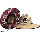 FOCO NCAA Mens NCAA College Team Logo Floral Lifeguard Beach Straw Sun Hat