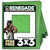 RENEGADE Industrial Tarp 3x3 ft Green &ndash; 6X Stronger, Waterproof, UV-Resistant, PFAS-Free &ndash; Heavy Duty Tarpaulin Cover for Camping, Construction, Gardening, Car &amp; Equipment Protection