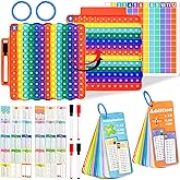 Addition Flash Cards+Multiplication Flash Cards + Fingertip Bubbles Toy, Interesting Math Combination, Math Games for Children Aged 3 +