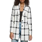 Karl Lagerfeld Paris Womens Windowpane Long Sleeve Soft JacketSport Jacket