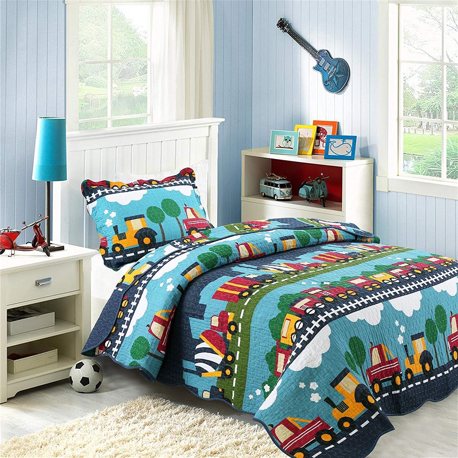 Amazon Com Hnnsi Cotton Kids Quilt Bedspread Set Queen Size For