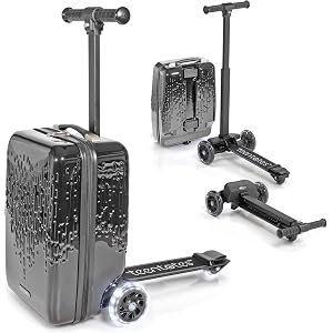 Travel Totes Detachable Kids Scooter Luggage, Fold-Flat Ride-On Carry-On | TSA-compliant kids' carry-on that becomes a ride-o