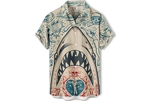 DADDYLOCO Men's Hawaiian Shirt Button Down Funny Printed Casual Short Sleeve Summer Beach Shirts