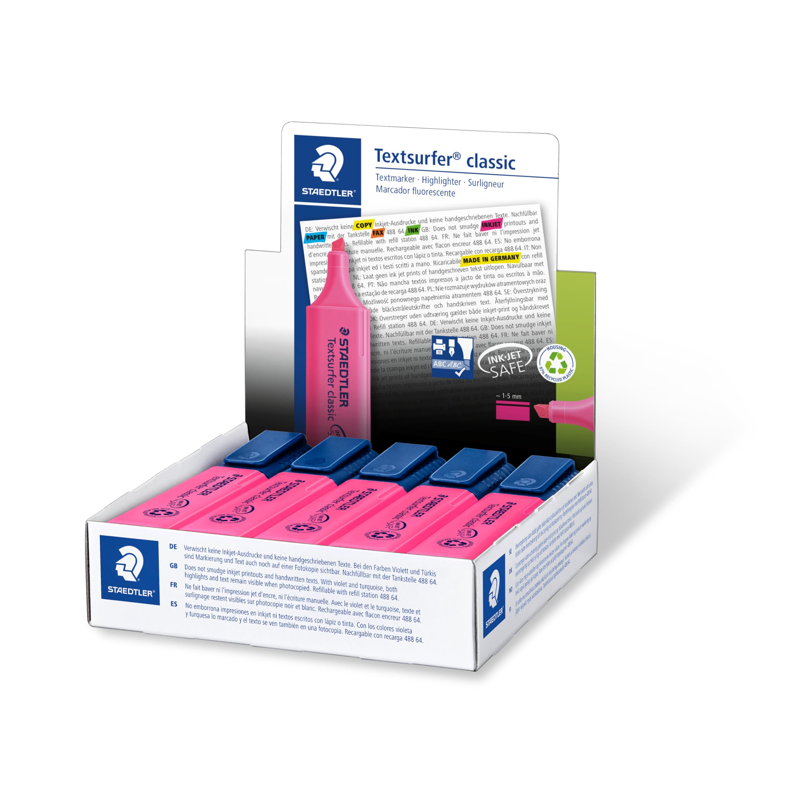 STAEDTLER 364-23 Textsurfer Classic Highlighter - Pink (Box of 10)
