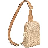 INICAT Small Faux Straw Crossbody Bag for Women, Lightweight Summer Beach Sling Purse for Everyday Errands and Casual Outings