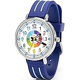 Kiddus Watches Boy and Girl Kids Ages 6-12 Analog Time Teacher with Exercises. Japanese Quartz Movement. Easy to Read and Learn Time. Girls Watches Ages 5-10