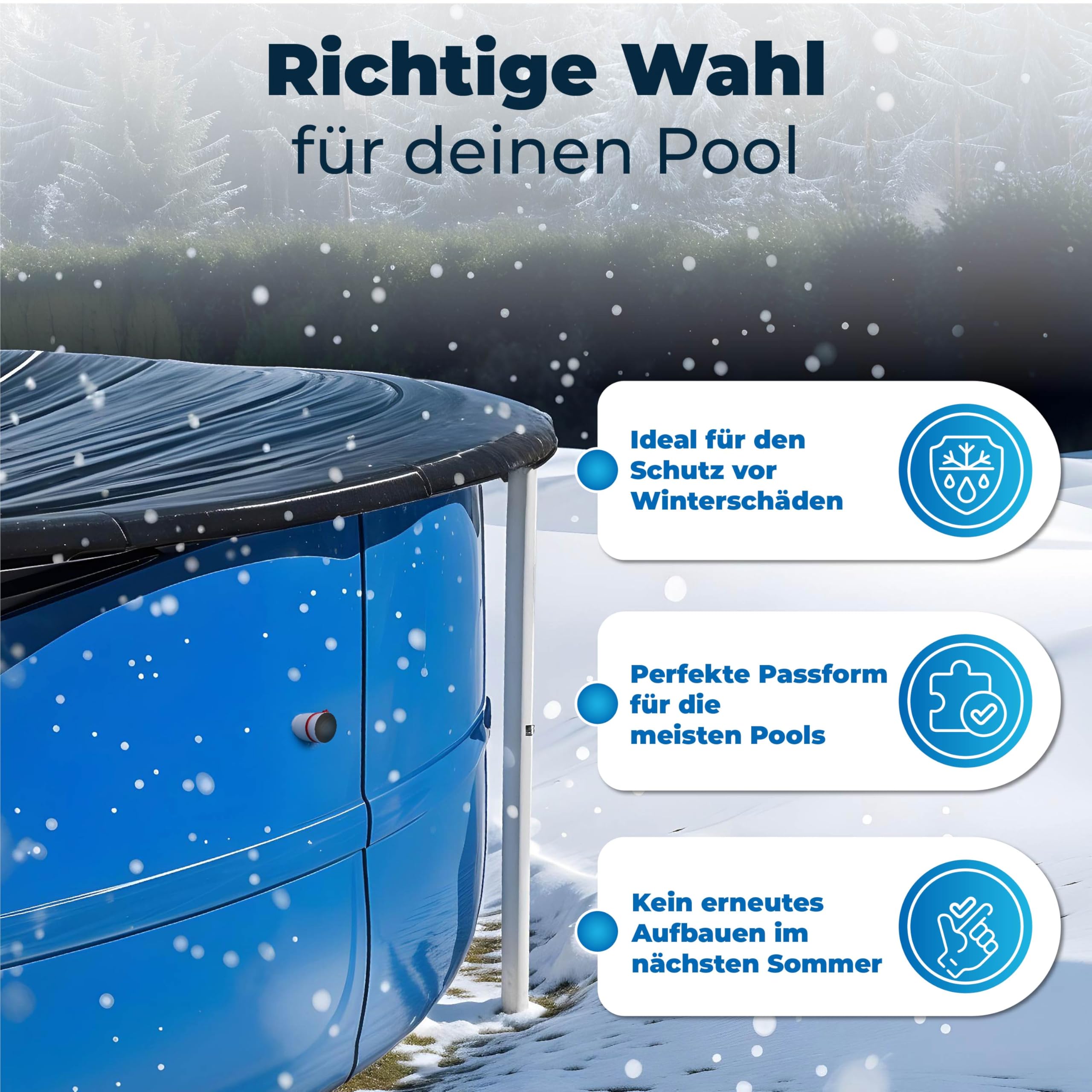 anetos® - Winterverschluss Set für Intex und Bestway Pools – 100% DICHT – Winterstopfen für beide Anschlüsse (2 Stück) mit passenden Dichtungen 6