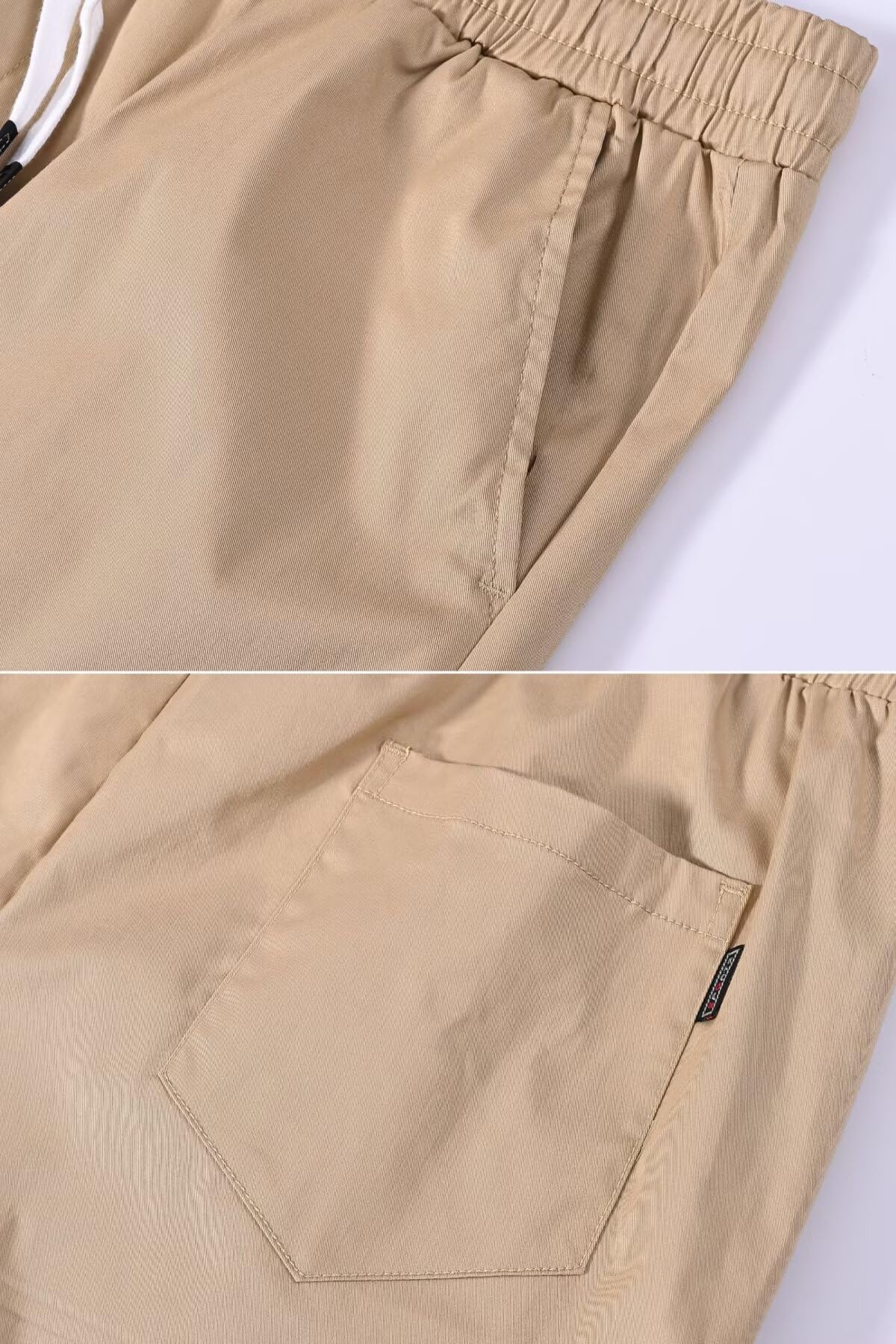 Tansozer Kurze Hosen Herren Cargo Shorts Sommer Bermuda Stretch Baumwolle Outdoor Freizeit Knielange Arbeitsshorts Männer Freizeitshorts Gummizugbund Sports mit Taschen Schwarz L 5
