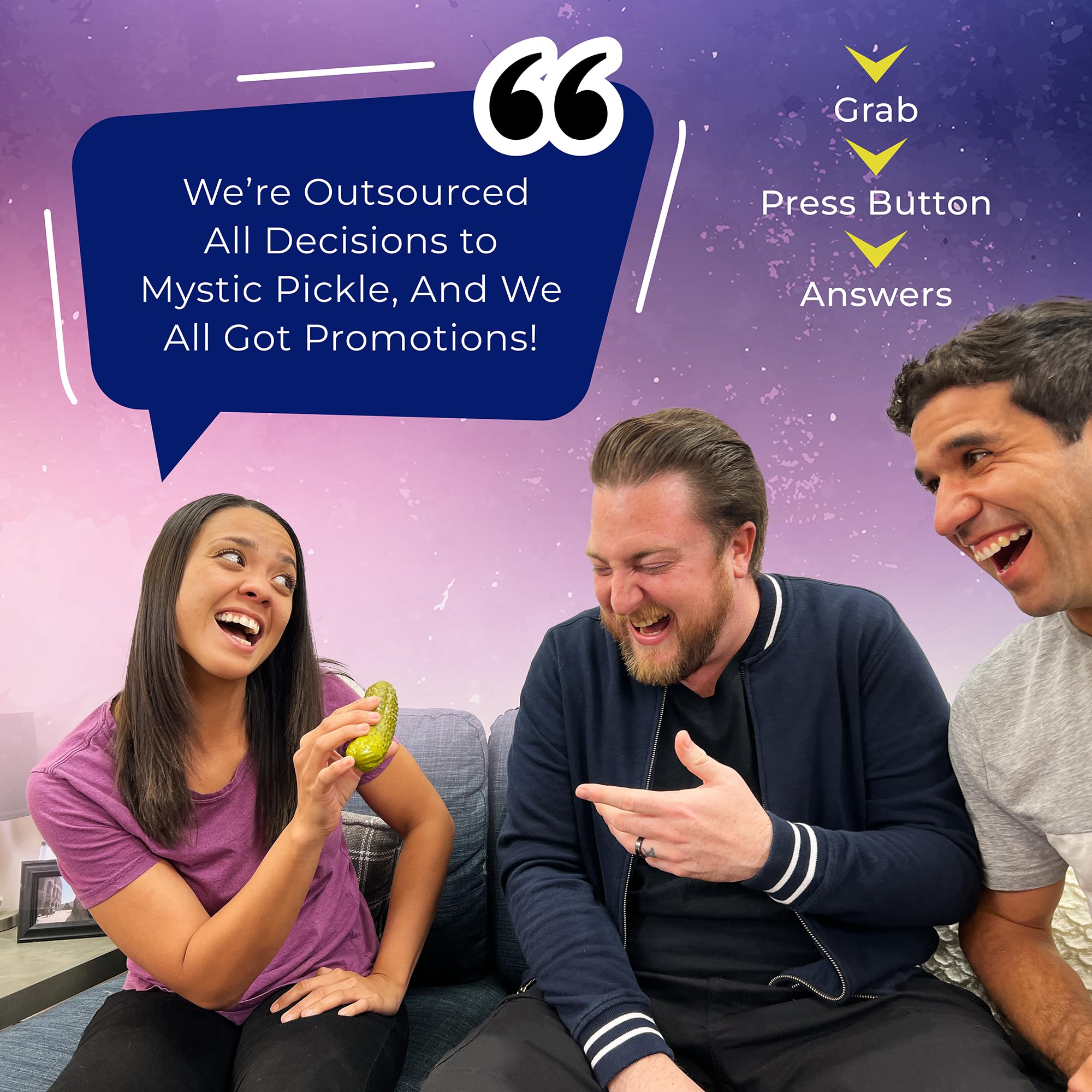 Mystic Pickle - Magic Fortune Teller with +100 Witty Responses - Unveiling The Briny Secrets of The Universe - Endless Entertainment with Friends, Family, Classroom Students - Best Novelty Gag Gift!