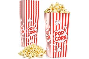 Homrelaxy 24 Pcs Popcorn Boxes, Large Capacity Popcorn Containers Buckets for Pop Corn Machine, Movie Night, Cinema, Carnival, Party, Concessions