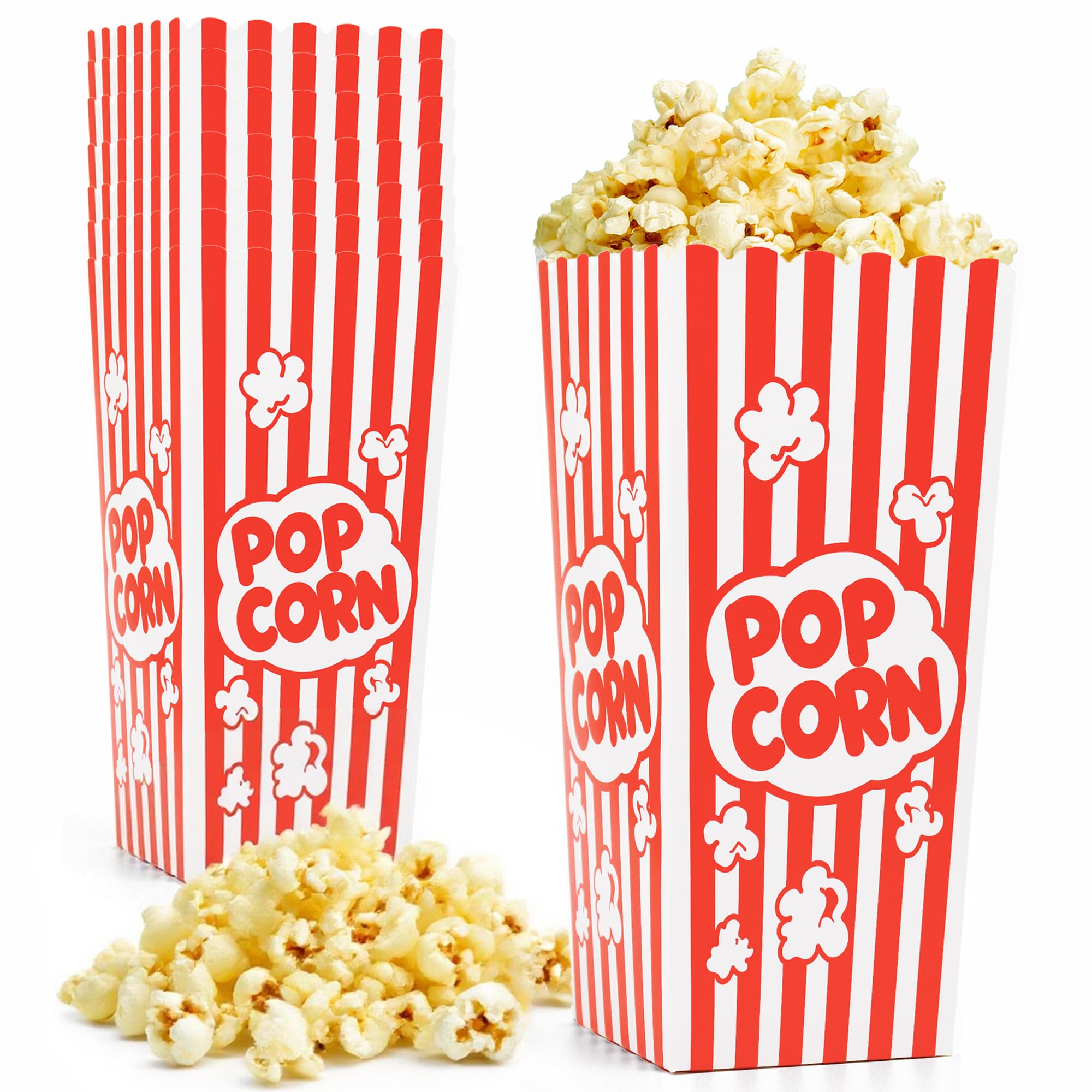 Photo 1 of Homrelaxy 24 Pcs Popcorn Boxes, Large Capacity Popcorn Containers Buckets for Pop Corn Machine, Movie Night, Cinema, Carnival, Party, Concessions