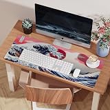 EFISH Kanagawa Surfing Mouse Pad Extended XL 31.5 x 11.8 x 0.12 in stitched view 7