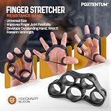 PORTENTUM Hand Grip 6-Piece Set Adjustable Hand Strengthener Grip Ring Stress view 5