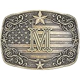 Flipslo Western Belt Buckle for Men Women Initial Letter A to Z Cowboy Belt Buckle Texas Buckle hebillas vaqueras para hombre