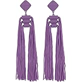 Coiris Statement Thread Tassels Dangle Drop Earrings for Women