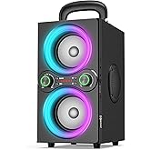 TPyesss Bluetooth Speakers, 80W(Peak) Wireless TWS Portable Bluetooth Speaker, Beat-Driven Lights, 100dB Loud Stereo Speaker with BassUp, Speakers with Subwoofer for Outdoor, Party, Camping