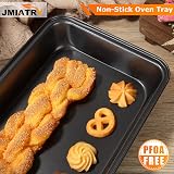 JMIATRY 4 Pcs Non Stick Oven Baking Tray Set Carbon Steel Rectangular view 6