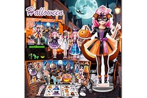 KIDCRAFT Halloween Magnetic Dress Up Dolls for Kids, Spooky Witch & Pumpkin Fairy Costume Dress Up Set with 3D Haunted House Scene, Travel Activity Toy Gift for Toddler Girls & Boys Ages 3 4 5 6 7