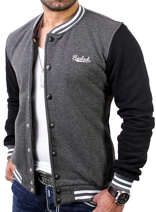 Reslad College Jacke Herren Oldschool Authentic Baseball-Jacke | kontrastfarbene Ärmel | Moderne Sportjacke RS-1150