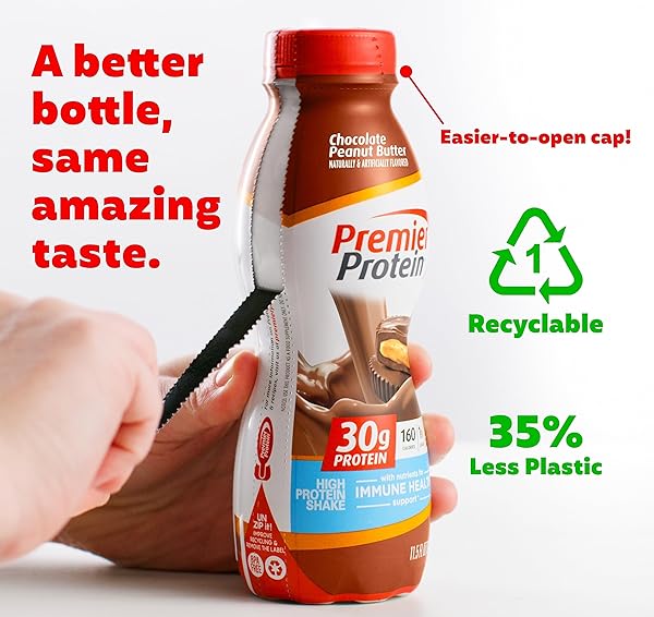 PREMIER PROTEIN SHAKE, CHOCOLATE PEANUT BUTTER, 30G PROTEIN, NO ADDED SUGAR, 24 VITAMINS & MINERALS TO SUPPORT IMMUNE HEALTH, 11.5 FL OZ, 12 PACK (PACKAGING MAY VARY)