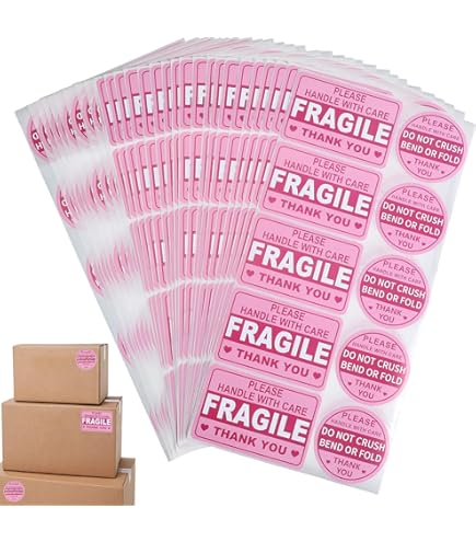 KYNE FRAGILE ステッカー ON AIR ピンク ホワイト オレンジ Amazon.com: Fragile Sticker,2inch 300pcs Green Fragile Shipping
