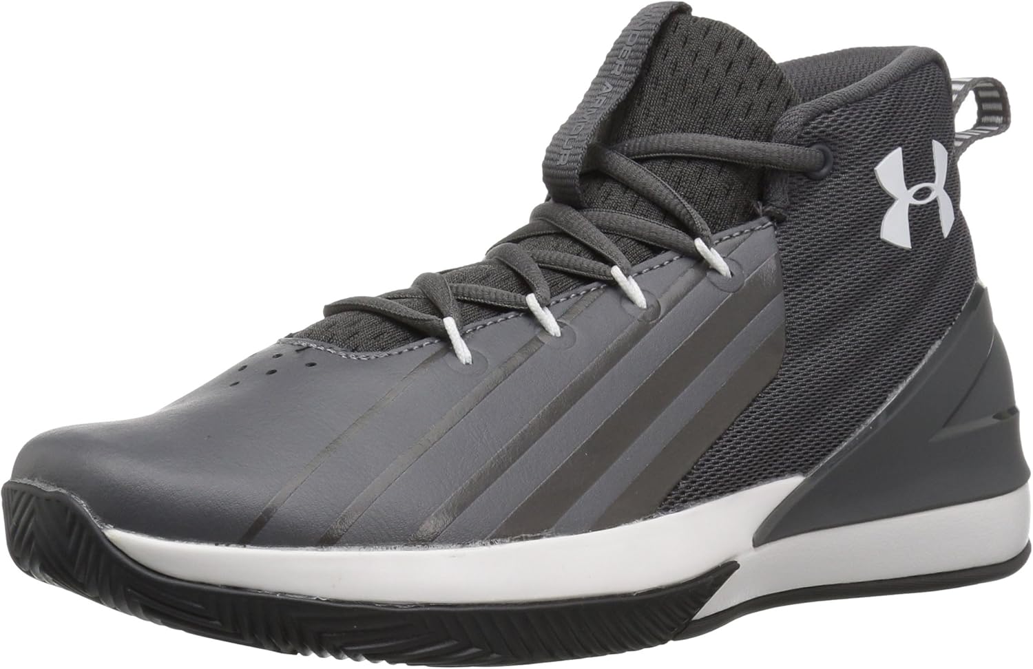 Under Armour Men's Launch Basketball Shoe, Charcoal (100)/White, 6 UK