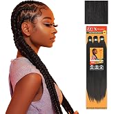 Sensationnel X-Pression Prestretched Braids-3X 58in,1pk 1B OFFBLACK | Braiding Hair,Kanekalon, Flame-Retardant, Synthetic, Box Braids &amp; Twists