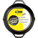 Lodge Pre-Seasoned Cast Iron Dual Handle Pan, PFAS-Free, 12 Inches | Cast Iron Dual Handle Pan, Oven &amp; Stovetop Safe, Non-Toxic, Induction Compatible, Made in USA, Naturally Nonstick