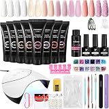PHOENIXY Poly Nail Gel Kit 8 Colors 36W Lamp Full DIY Extension Set