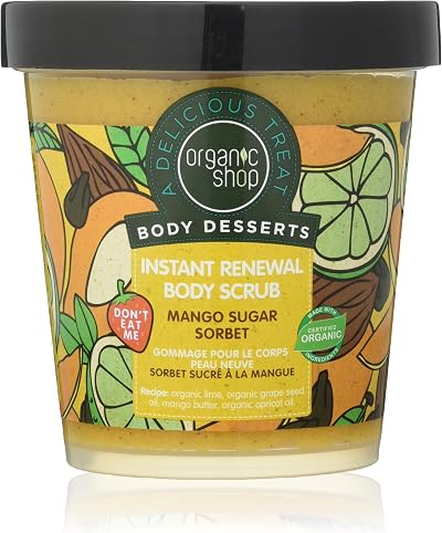 Organic Shop Mango Sugar Sorbet Body Scrub Instant Renewal 450 ml Soft Glowing