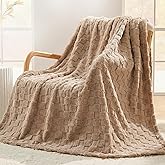 SUPRYNEX Brown Checkered Fleece Twin Size Blanket for Bed, Super Soft Cozy Blanket for Home Decor, Perfect Cozy Gifts for Women Men Gifts, Lightweight All Season Bed Blanket, 60x80 Inches
